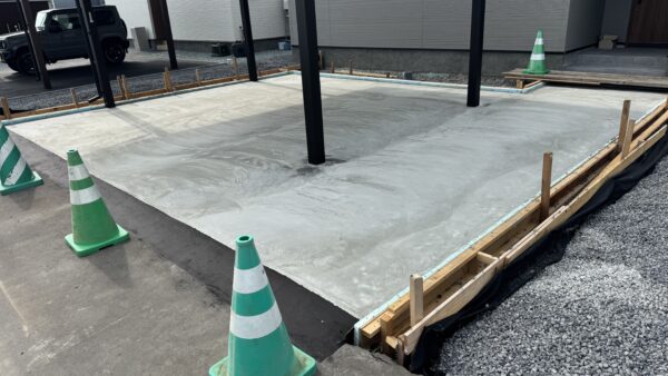 2025/06 名寄市新築住宅土間コンクリート打設作業